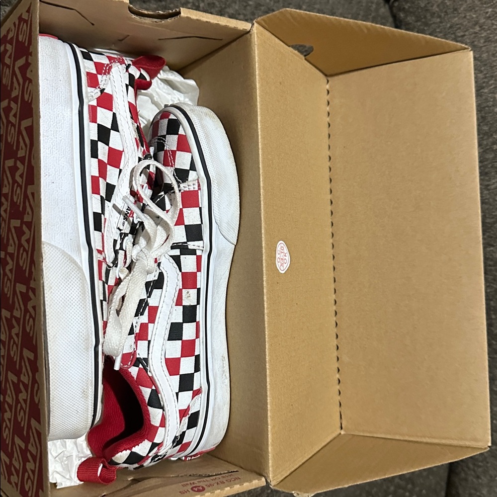 Vans Classic Red and White Checkered Shoes